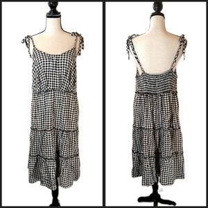 As U Wish Black & White Gingham Plaid Babydoll Sleeveless Dress Size 1X